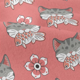 Patterned Cat Koi Modern Jersey