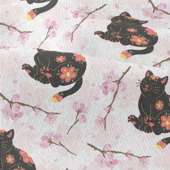 Black Cat With Cherry Blossom  Modern Jersey