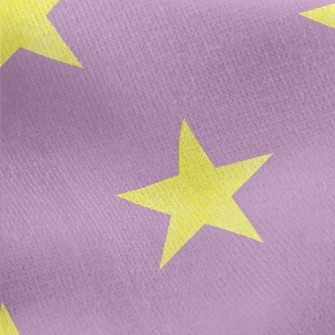 Contrast Yellow Stars Jersey Backed Fleece