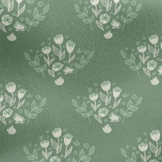 Fresh Lines And Small Flowers Jersey Backed Fleece
