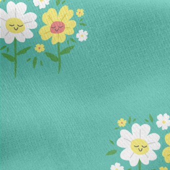 Mini Flowers On The Grassland Jersey Backed Fleece