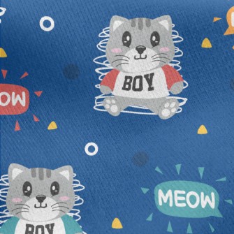 Sports Little Gray Cat Jersey Backed Fleece