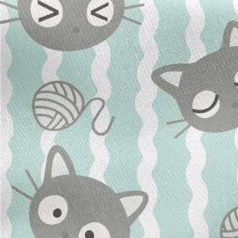 Kitten Yarn Ball Jersey Backed Fleece