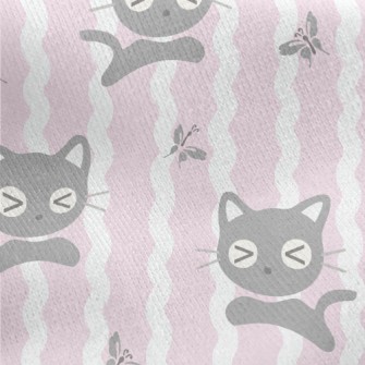 Surprised Expression Cat Jersey Backed Fleece