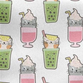 Big Head Cat Cold Drink Jersey Backed Fleece