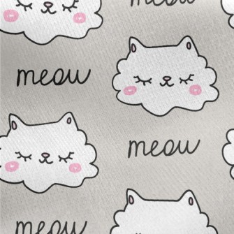 Shy Cat With Closed Eyes Jersey Backed Fleece