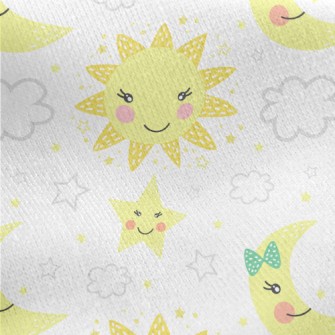 Q Version Moon, Stars And Sun Jersey Backed Fleece