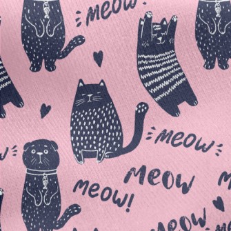 Cat With Changing Expressions Jersey Backed Fleece