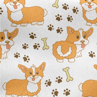 Curly Corgi Jersey Backed Fleece