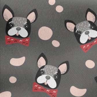 French Bulldog With Bow Tie Jersey Backed Fleece