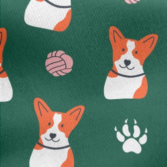 Dai Dai Corgi Yarn Jersey Backed Fleece