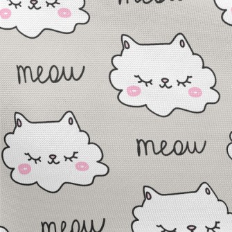 Shy Cat With Closed Eyes Pongee