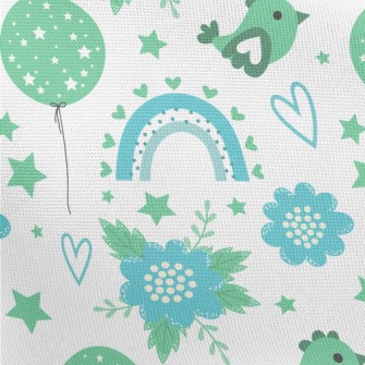 Dreamy Rainbow Bird Pongee