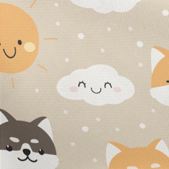 Cute Cloud Shiba Inu Pongee