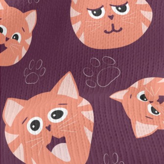 Orange Striped Cat Stretch Jersey