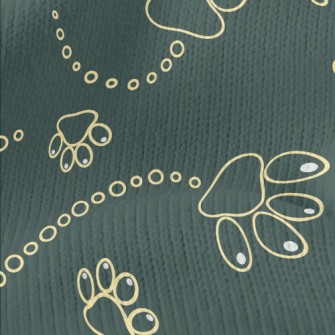 Cute Dog Footprints Stretch Jersey
