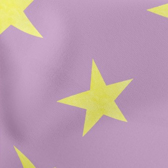 Contrast Yellow Stars Lightweight Cotton Poplin
