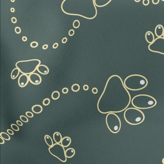 Cute Dog Footprints Lightweight Cotton Poplin
