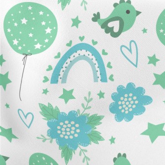 Dreamy Rainbow Bird Lightweight Cotton Poplin