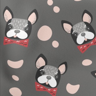 French Bulldog With Bow Tie Lightweight Cotton Poplin