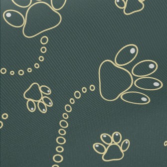Cute Dog Footprints Midweight Cotton Poplin