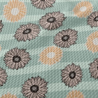 Horizontal Stripe Sunflower Birdseye Piqué