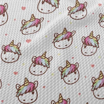 Rainbow Bangs Unicorn Birdseye Piqué