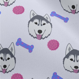 Husky And Dog Bone Chiffon