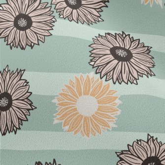 Horizontal Stripe Sunflower Chiffon