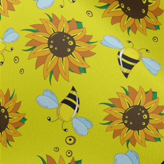 Sunflowers And Bees Chiffon