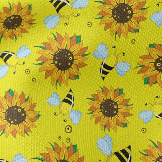 Sunflowers And Bees Waterproof Canvas