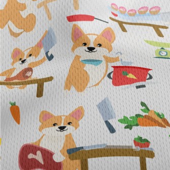 Corgi Cooking King Athletic Mesh Flat Back