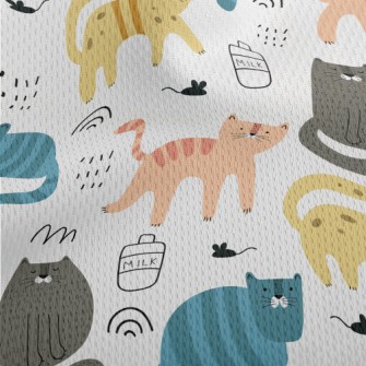 Colorful Creative Cat Athletic Mesh Flat Back