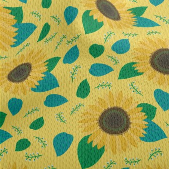 Lifelike Sunflower Athletic Mesh Flat Back