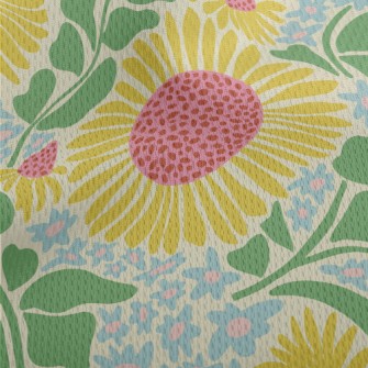 Doodle Sunflower Athletic Mesh Flat Back