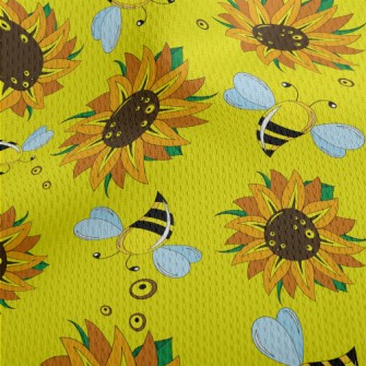 Sunflowers And Bees Athletic Mesh Flat Back