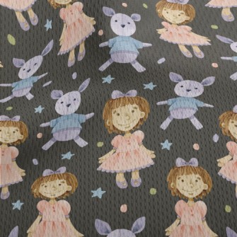 Little Girl Rabbit Puppet Athletic Mesh Flat Back