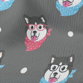 Husky With Glasses And Scarf Terry