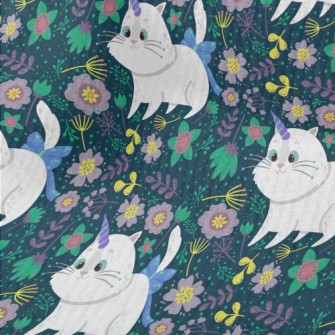 Unicorn Cat In The Colorful Wo Terry