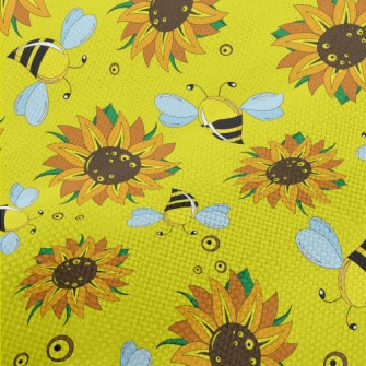 Sunflowers And Bees Performance Linen