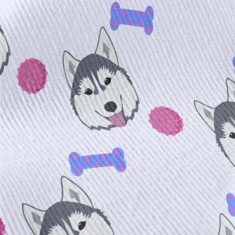 Husky And Dog Bone Standard Corduroy