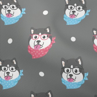 Husky With Glasses And Scarf Dobby