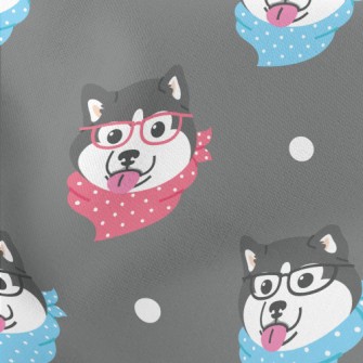 Husky With Glasses And Scarf Stretch Ponte
