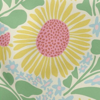 Doodle Sunflower Stretch Ponte