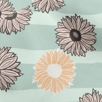 Horizontal Stripe Sunflower Micro Fleece