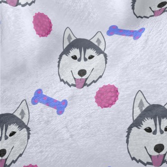 Husky And Dog Bone Minky