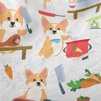 Corgi Cooking King Minky