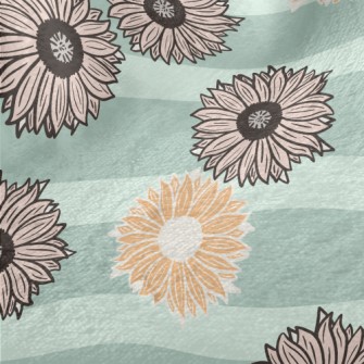 Horizontal Stripe Sunflower Minky