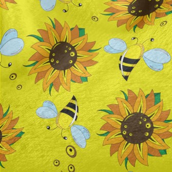 Sunflowers And Bees Minky