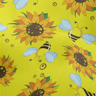 Sunflowers And Bees Lightweight Performance Linen